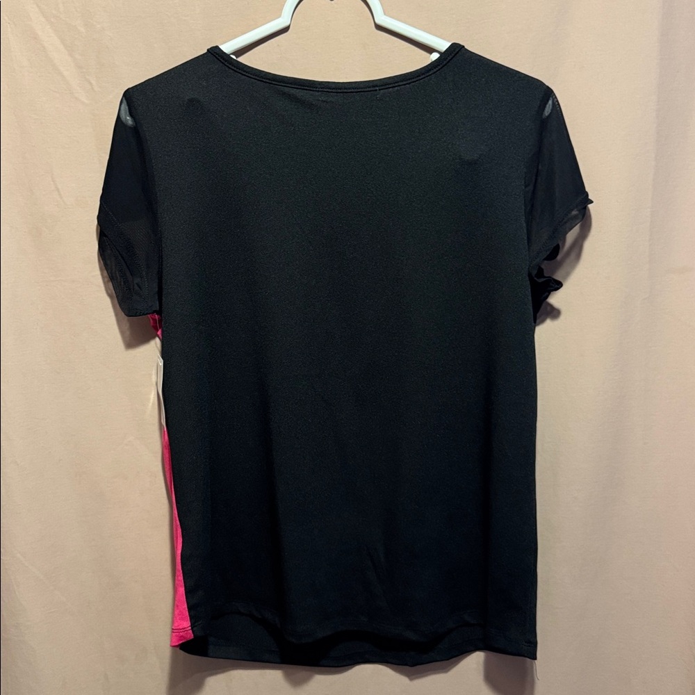 Sweet Violet Floral Black and Pink Women's Top - Picture 4 of 6